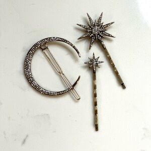 🌕✨Gold Star and Moon Hair Clips ✨🌕
